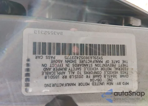 2005 Pontiac Vibe from USA, damaged, VIN 5Y2SL63835Z423775